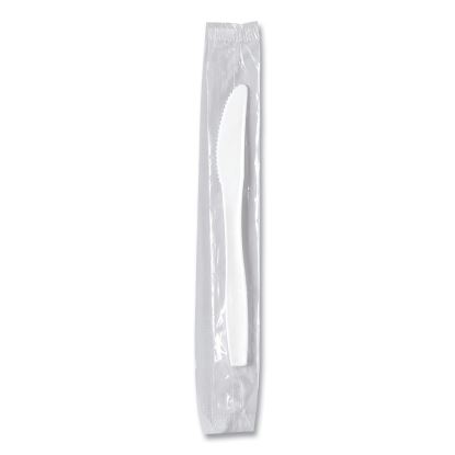 Regal Mediumweight Cutlery, Individually Wrapped, Knife, Plastic, White, 1,000/Carton1