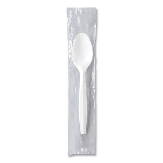 Regal Mediumweight Cutlery, Individually Wrapped, Spoon, Plastic, White, 1,000/Carton1