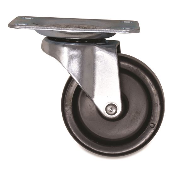 Casters, 2.5" x 3.5" Swivel Mount Plate, 3" Wheel, Black1