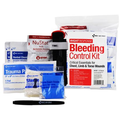 Critical Essentials Bleeding Control Kit for Limb, Chest and Torso Wounds, 11 Pieces, Plastic Bag1