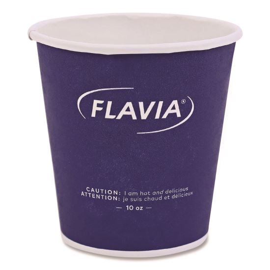 Hot Beverage Paper Cup 10 oz, FLAVIA Design, Blue, 100/Sleeve, 10 Sleeves/Carton1