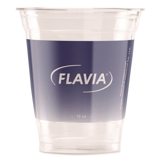 Cold Cups 12 oz, Blue Band Flavia Logo, Clear/Blue, 900/Carton1