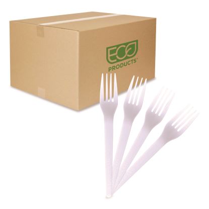 Plantware CPLA Cutlery, Fork, White, 1,000/Carton1