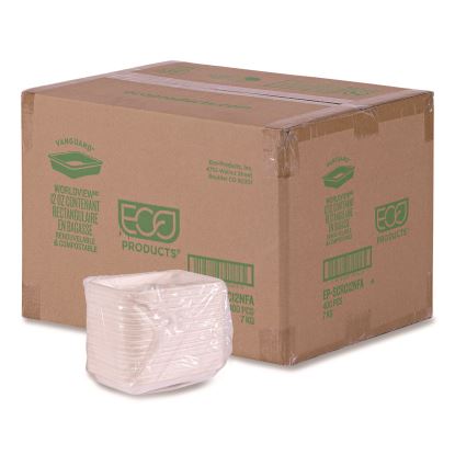 WorldView Vanguard Rectangular Container, 12 oz, 7 x 4.75 x 1, Sugarcane Fiber, White, 400/Carton1