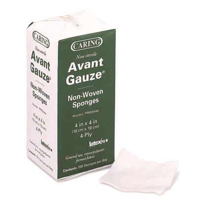 Non-Woven Gauze Sponges, Non-Sterile, 4-Ply, 4 x 4, 200/Box1