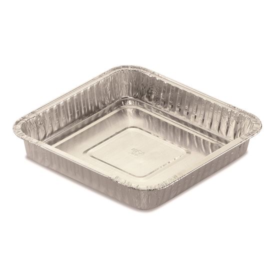 Square Cake Pan, 30 Gauge, 48 oz, 8 x 8 x 1.53, Silver, Aluminum, 200/Carton1