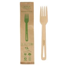 Bamboo Cutlery, Fork, Paper, Natural, 750/Carton1