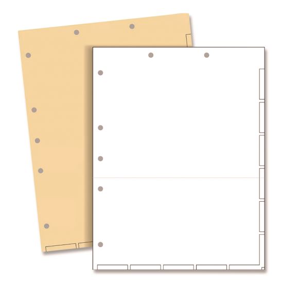 Large Tab Chart Divider Sheets, 7-Hole Punched, Letter, White, 250/Box1