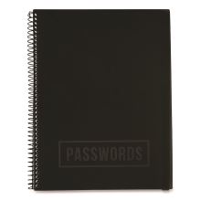 Large Password Log Book, 384 Total Entries, 4 Entries/Page, Black Plastic Cover, (48) 10 x 7.5 Sheets1