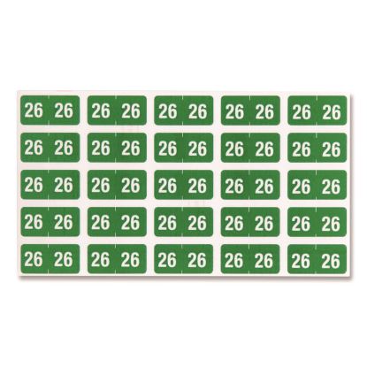 Yearly End Tab File Folder Labels, 0.5 x 1, Green, 25/Sheet, 10 Sheets/Pack1