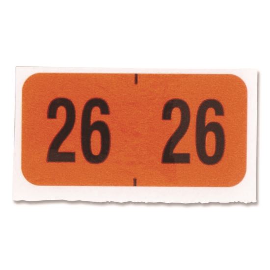 Yearly End Tab File Folder Labels, 0.75 x 1.5, Orange, 500/Roll1