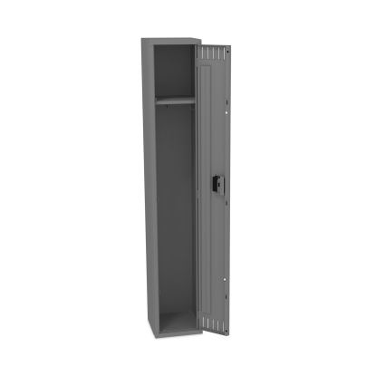 Single-Tier Locker, One Locker with Hat Shelf, 12w x 12d x 72h, Medium Gray1