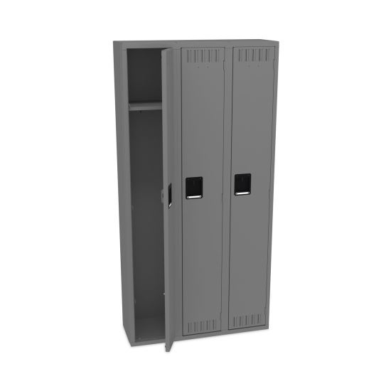 Single-Tier Locker, Three Lockers with Hat Shelves, 36w x 12d x 72h, Medium Gray1