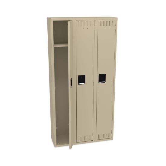 Single-Tier Locker, Three Lockers with Hat Shelves, 36w x 12d x 72h, Sand1