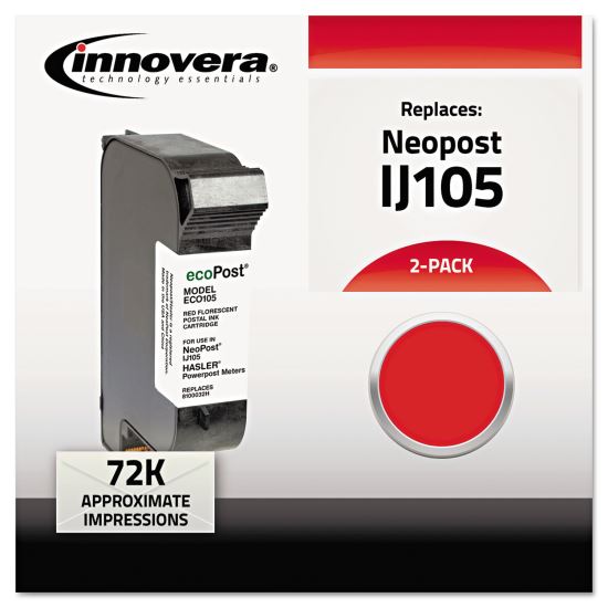 Remanufactured Red Postage Meter Ink, Replacement for IJ105 (8100032H), 72,000 Page-Yield1