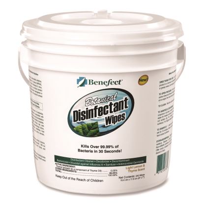 Botanical Disinfectant Wipes, 6 x 7, Light Lemon and Thyme, 250/Bucket1