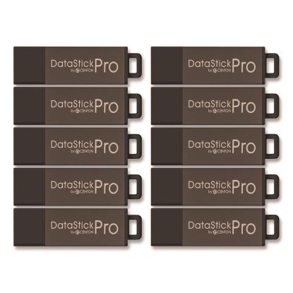 DataStick Pro USB 2.0 Type A Flash Drive, 8 GB, Gray, 10/Pack1