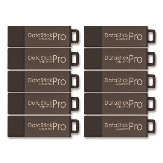 DataStick Pro USB 2.0 Type A Flash Drive, 32 GB, Gray, 10/Pack1