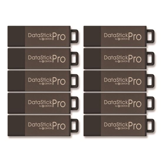 DataStick Pro USB 2.0 Type A Flash Drive, 16 GB, Gray, 10/Pack1