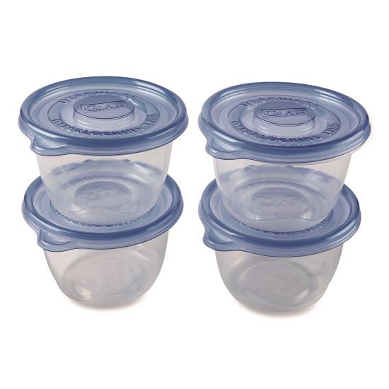 To Go Lunch Containers, 2 Compartments, 32 oz, Plastic, 4/Pack1