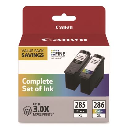 6196C004PK (CL-286XL, PG-285XL) High-Yield Ink, Black/Tri-Color, 2/Pack1