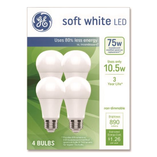 Classic LED SW Non-Dim A19 Light Bulb, 10.5 W, Soft White, 4/Pack1