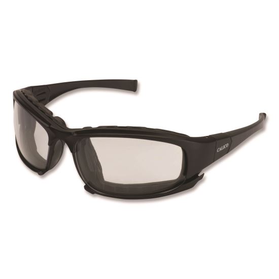 V50 Calico Safety Eyewear with Head Strap, KleenVision Anti-Fog Coating, Black Nylon Frame, Clear Polycarbonate Lens1