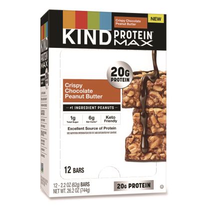 Protein MAX Bar, Crispy Chocolate Peanut Butter, 2.2 oz Bar, 12/Box1