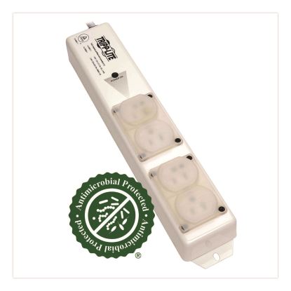 Medical-Grade Surge Protector with Antimicrobial Protection for Patient-Care Vicinity, 4 Outlets, 15 ft Cord, 1,410 J, White1