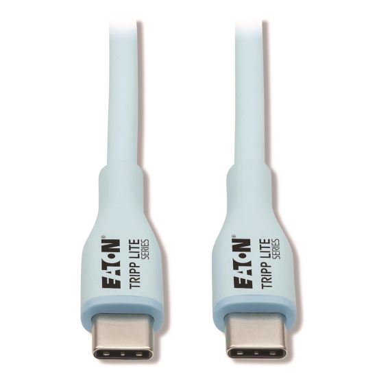 USB-C Antibacterial Cable, USB 2.0, USB Type-C (USB-C) to USB Type-C (M/M), 6 ft, Light Blue1