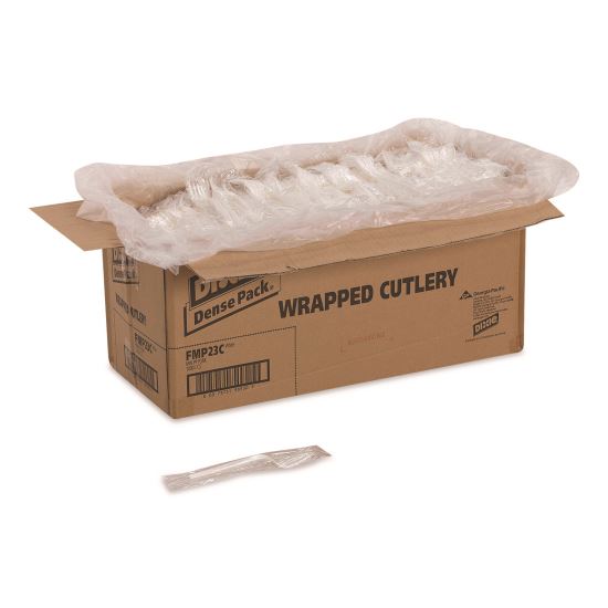 Mediumweight Polypropylene Cutlery, Individually Wrapped, Fork, Plastic, White, 1,000/Carton1