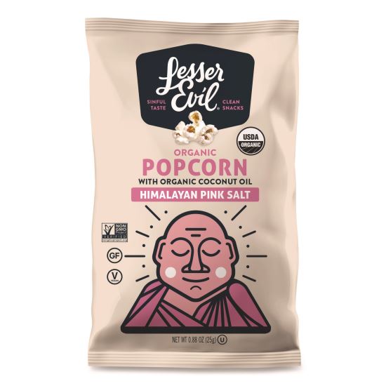 Snack Organic Himalayan Pink Salt Popcorn, 0.88 oz Bag, 18/Carton1