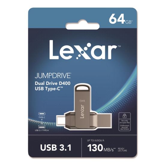 JumpDrive D400 USB 3.1 Flash Drive, 64 GB, Titanium1