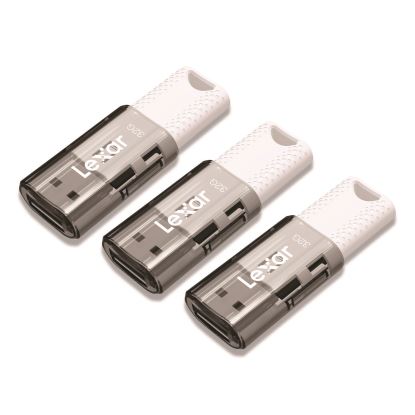 JumpDrive S60 USB 2.0 Flash Drive, 32 GB, Gray/White, 3/Pack1