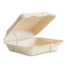 Nourish Molded Fiber Takeout Container, Compostable, 9 x 10 x 2, Natural, Sugarcane, 200/Carton1