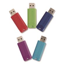 PinStripe USB 3.0 Flash Drive, 32 GB, Assorted Colors, 5/Pack1