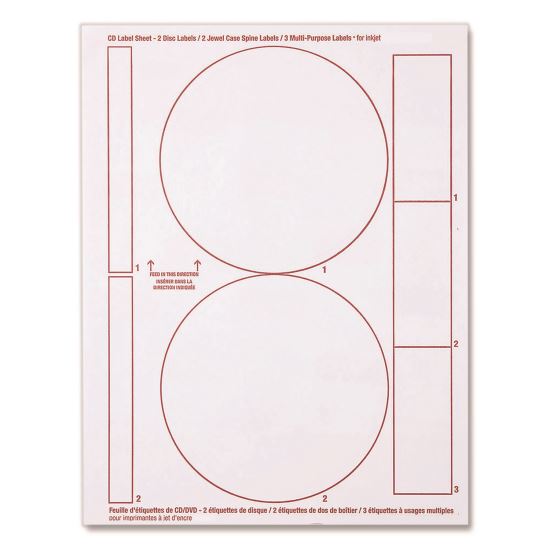 Inkjet Media Labels, Matte White, 50 Sheets/Pack1