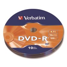 DVD-R Recordable Disc, 4.7 GB, 16x, Wrap, Silver, 10/Pack1