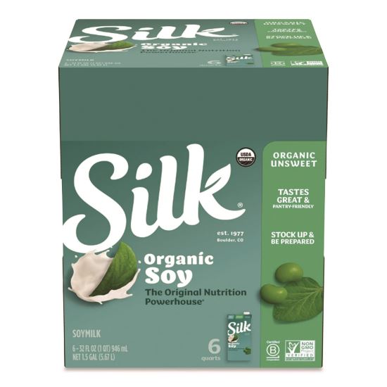 Soymilk, Unsweetened Original, 32 oz, 6/Carton1