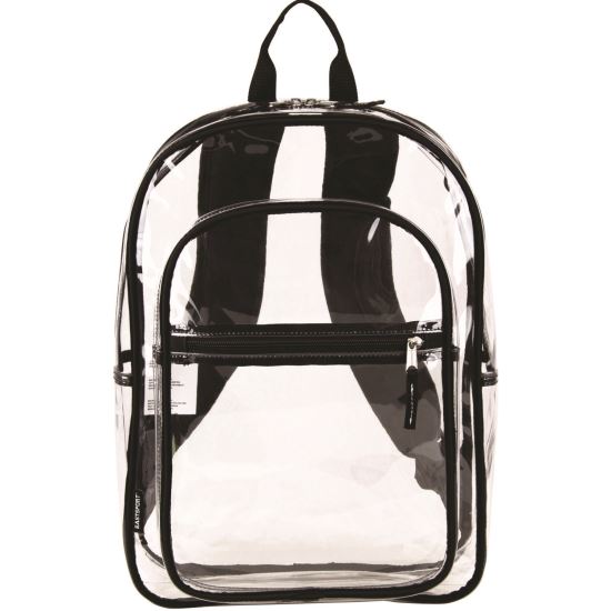 Clear with Color Trim Backpack, 11.5" x 5" x 16.5", Clear/Black1