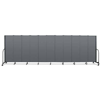 Portable Room Divider, 20 ft 5" x 0.75" x 6 ft, Vinyl/Fiberglass/Steel, Gray1
