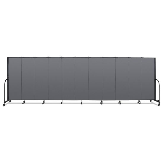 Portable Room Divider, 20 ft 5" x 0.75" x 6 ft, Vinyl/Fiberglass/Steel, Gray1