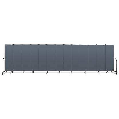 Portable Room Divider, 24 ft 1" x 0.75" x 6 ft, Vinyl/Fiberglass/Steel, Blue1