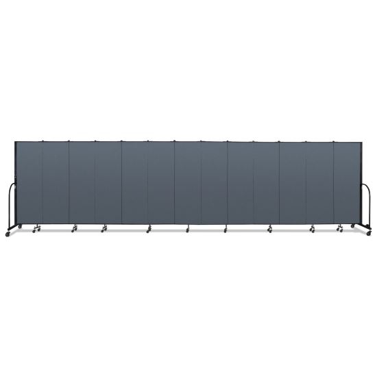 Portable Room Divider, 24 ft 1" x 0.75" x 6 ft, Vinyl/Fiberglass/Steel, Blue1