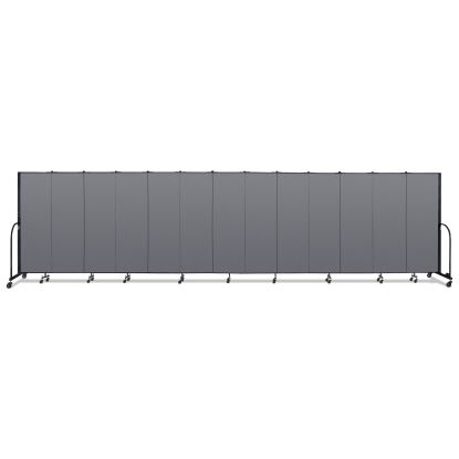 Portable Room Divider, 24 ft 1" x 0.75" x 6 ft, Vinyl/Fiberglass/Steel, Gray1