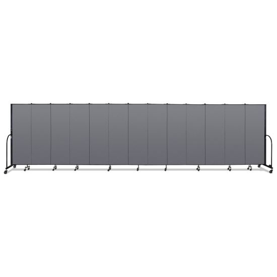 Portable Room Divider, 24 ft 1" x 0.75" x 6 ft, Vinyl/Fiberglass/Steel, Gray1