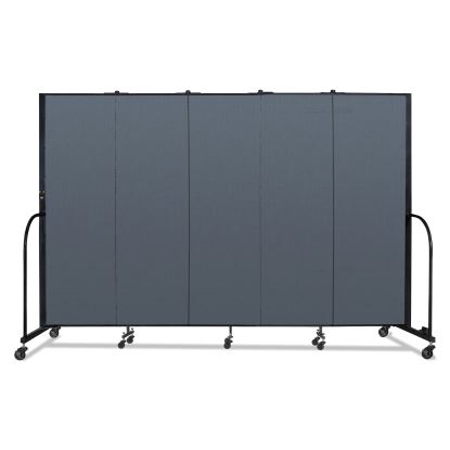 Portable Room Divider, 9 ft 5" x 0.75" x 6 ft, Vinyl/Fiberglass/Steel, Blue1