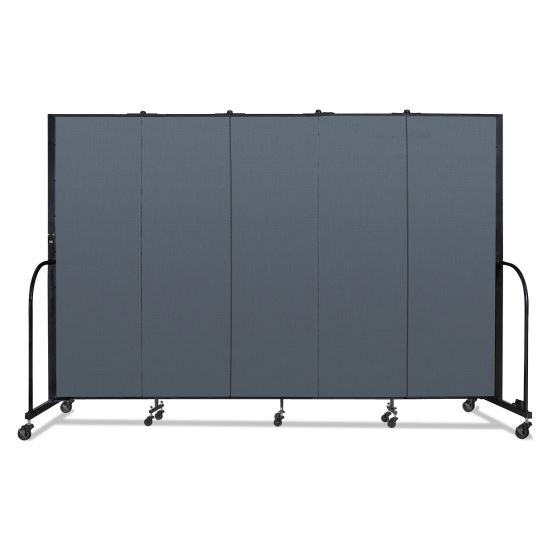 Portable Room Divider, 9 ft 5" x 0.75" x 6 ft, Vinyl/Fiberglass/Steel, Blue1