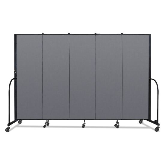 Portable Room Divider, 9 ft 5" x 0.75" x 6 ft, Vinyl/Fiberglass/Steel, Gray1