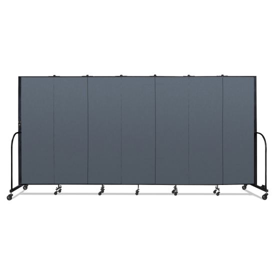Portable Room Divider, 13 ft 1" x 0.75" x 6 ft, Vinyl/Fiberglass/Steel, Blue1